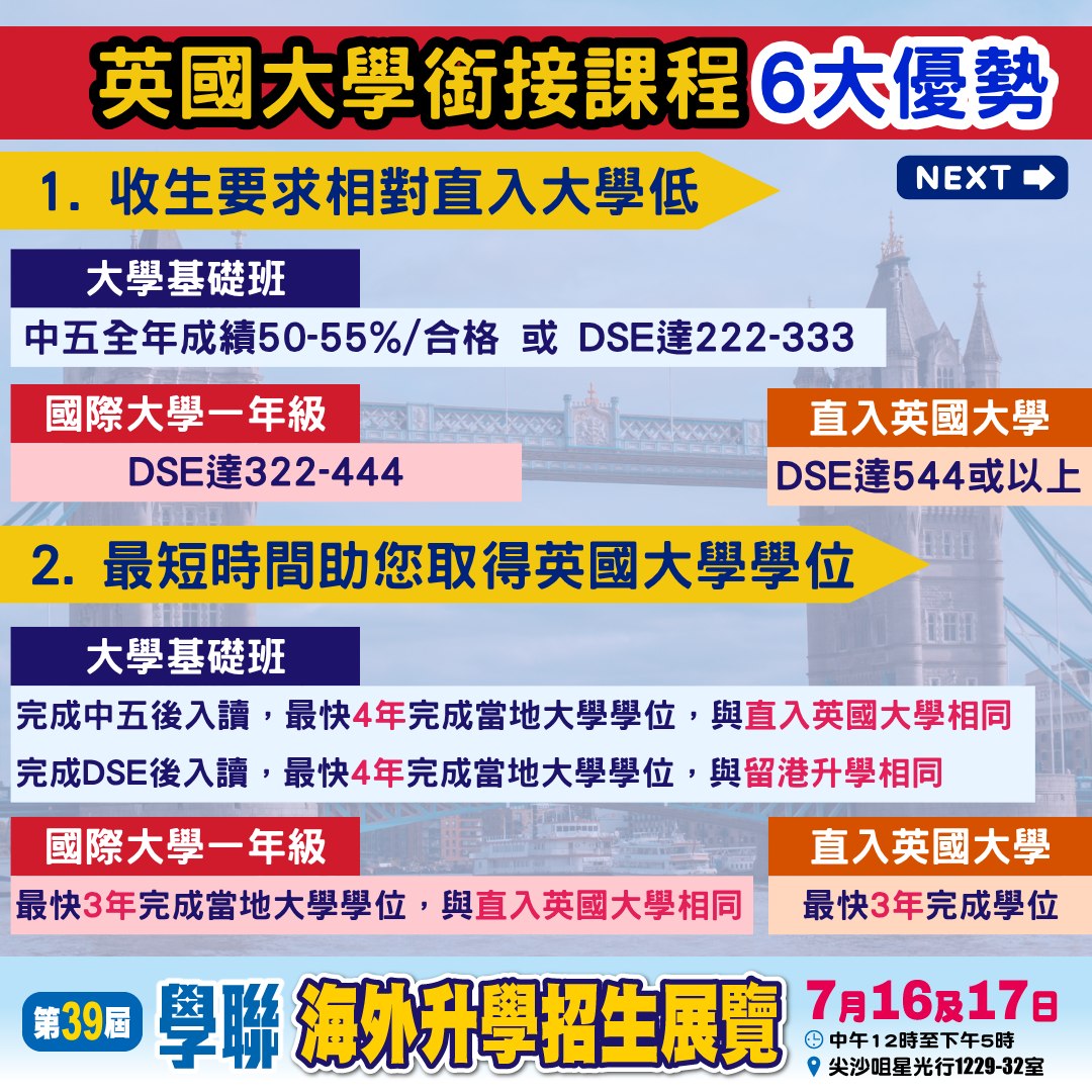 英國大學銜接課程6 大優勢